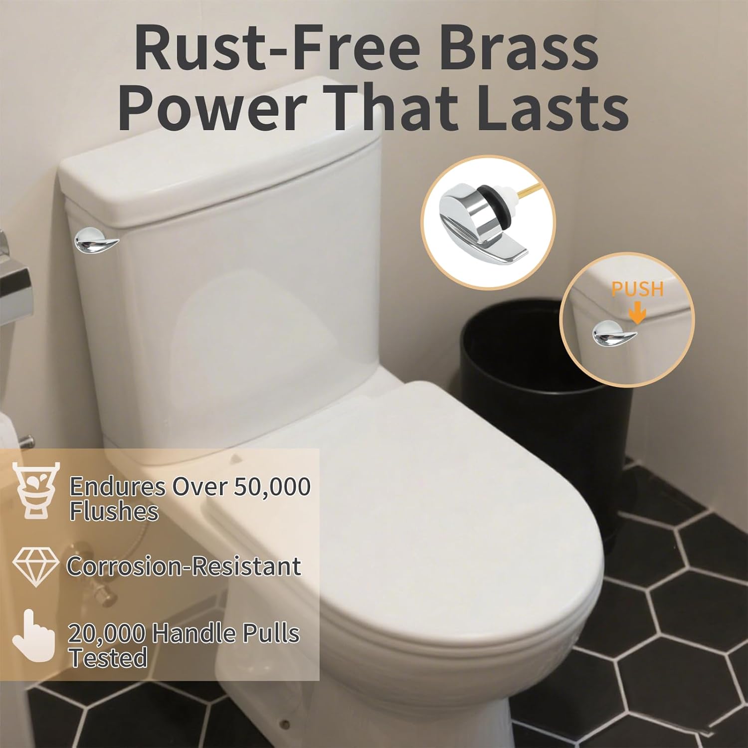Detalle 1 de jamini Universal Side Mount Toilet Handle Kit 6.9" 🚽
