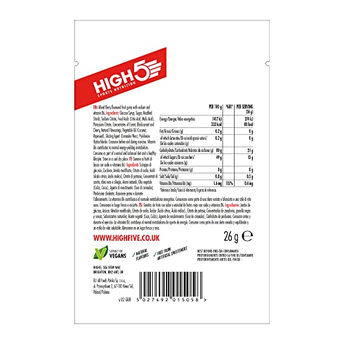 Detalle 2 de HIGH5 Energy Gummies for Running, Cycling & Hiking – Mixed Berry, 10 x 26g