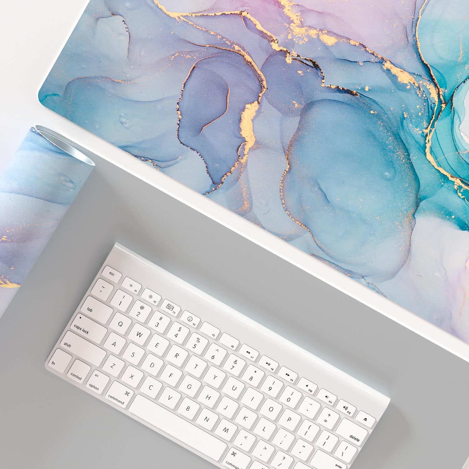 Thumbnail 6 de QiyI DP-5422-PDP Large PU Leather Mouse Pad, 31.5 x 15.7 in, Blue Pink Fluid