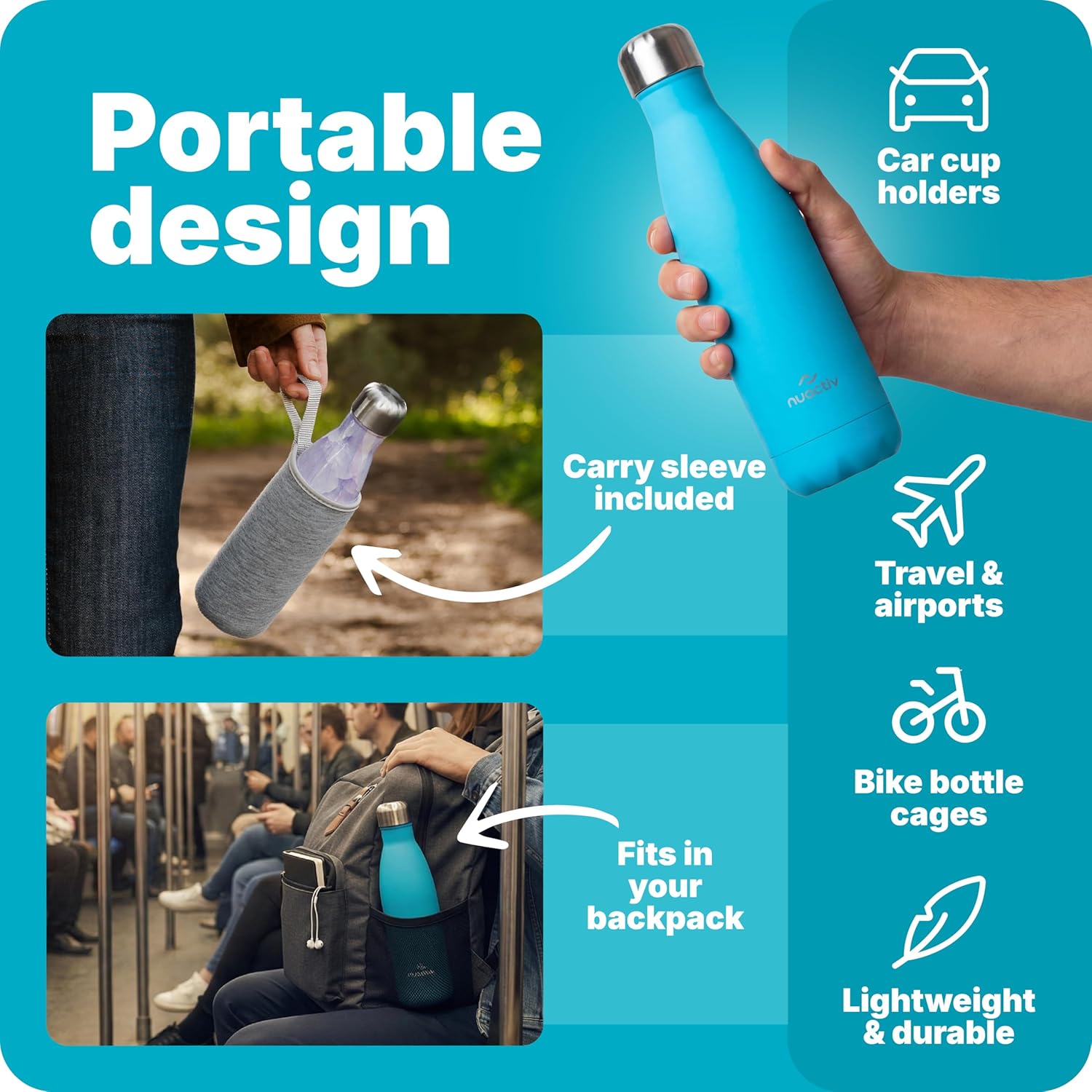 Thumbnail 4 de Nuactiv 500ml Stainless Steel Vacuum Insulated Water Bottle