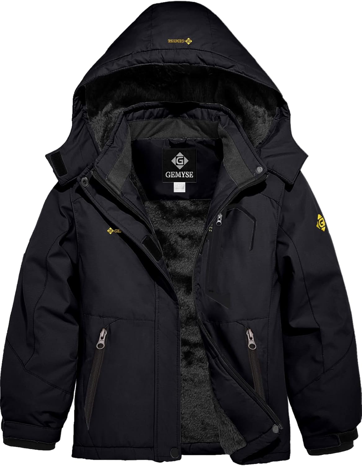 Thumbnail 3 de GEMYSE Girl's Waterproof Ski Jacket with Hood