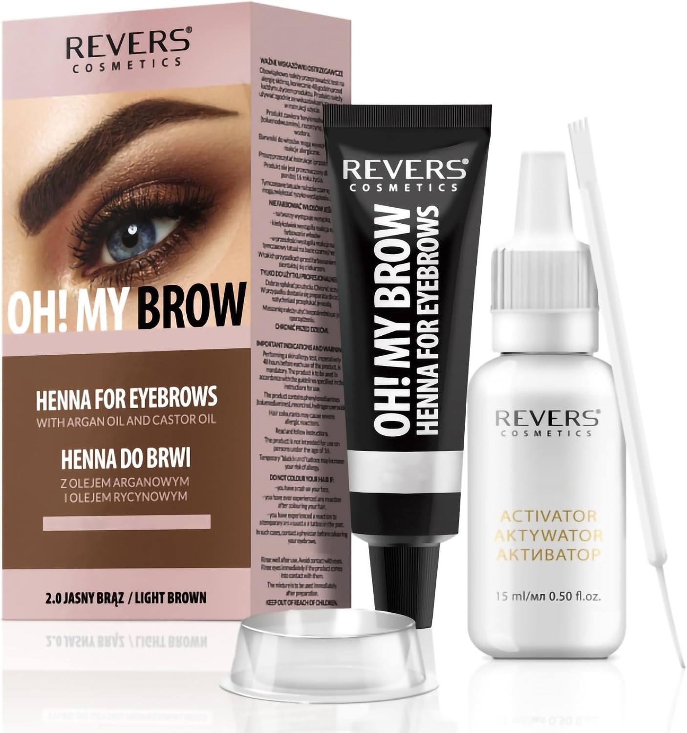 Detalle de REVERS COSMETICS Tinta Sopracciglia Castano Chiaro 4 settimane