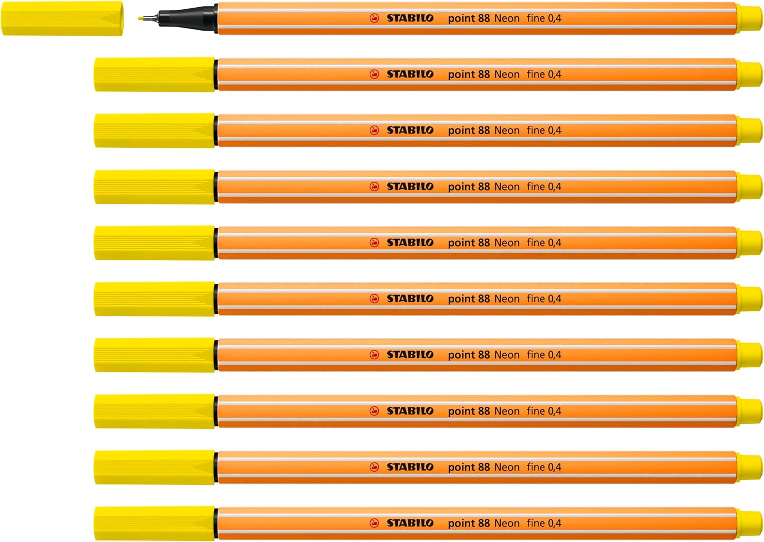 STABILO Fineliner Point 88 – Neonfarben, 10er Pack in Leuchtgelb