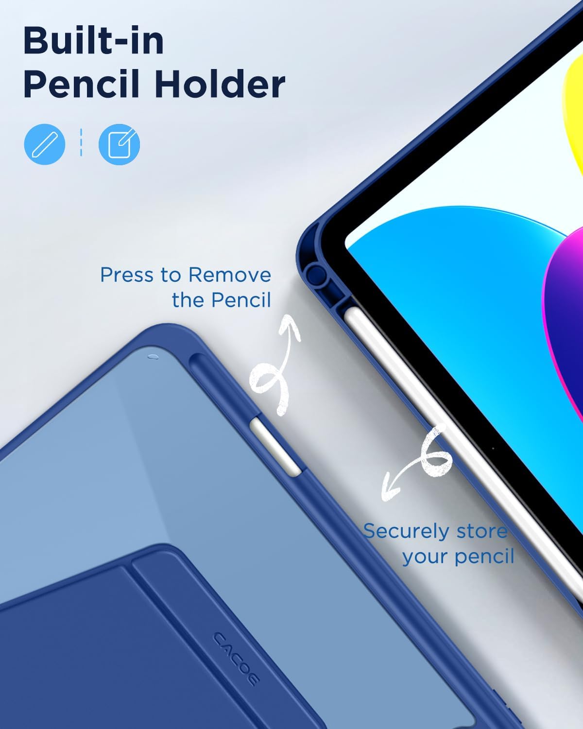 Thumbnail 4 de CACOE Case for iPad (A16) 11th/10th Gen with Pencil Holder — Sea Blue