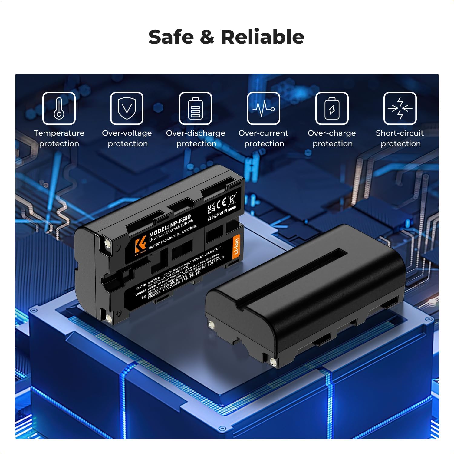Thumbnail 4 de K&F CONCEPT NP-F550 2600mAh battery kit
