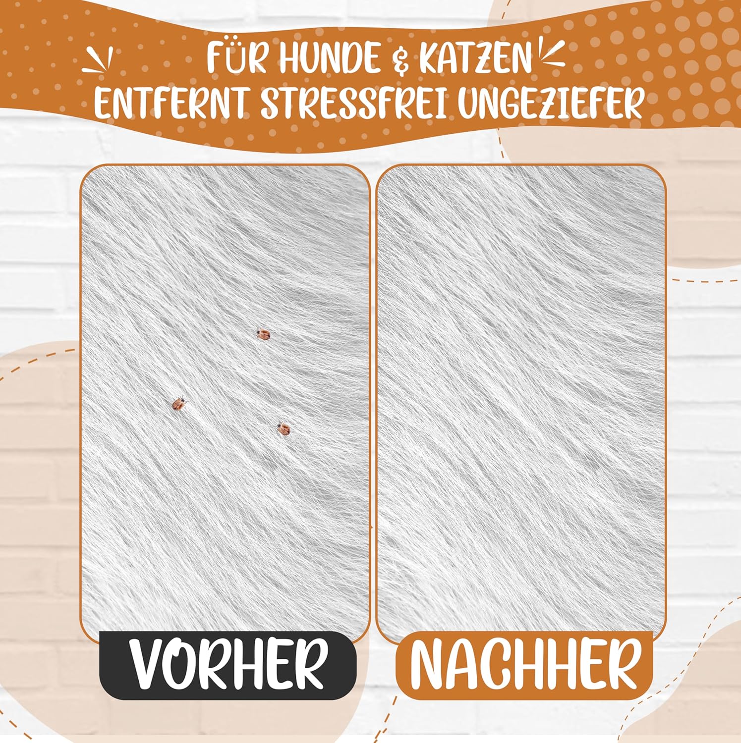 Detalle de Golden Pets Bambus Flohkamm – Läuse-, Floh- und Nissenkamm aus Edelstahl für Hund & Katze