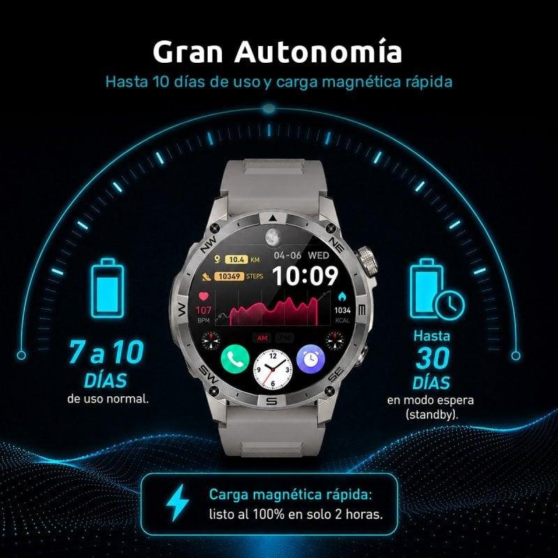 Detalle de Nilait Watch Cometta One: smartwatch AMOLED con GPS de alto rendimiento (Gris)