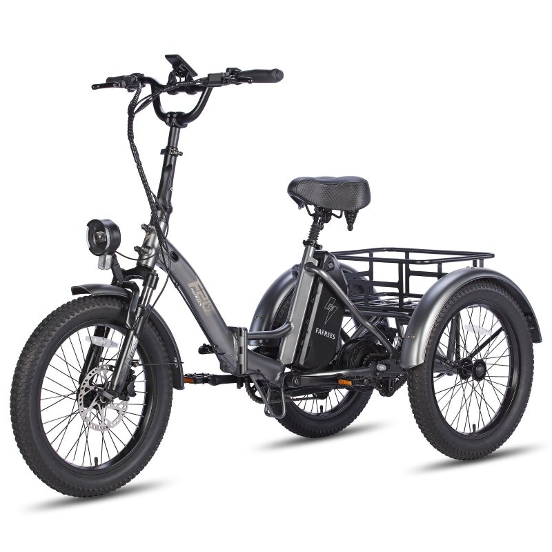 Detalle 2 de Fafrees F20 Mate: triciclo eléctrico 500 W, batería 48V/18.2Ah y autonomía de 110 km en gris