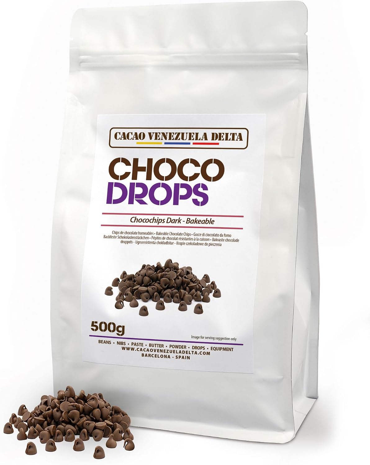 Detalle 2 de Cacao V Delta Pepitas Chocolate Blanco 250 g para Repostería