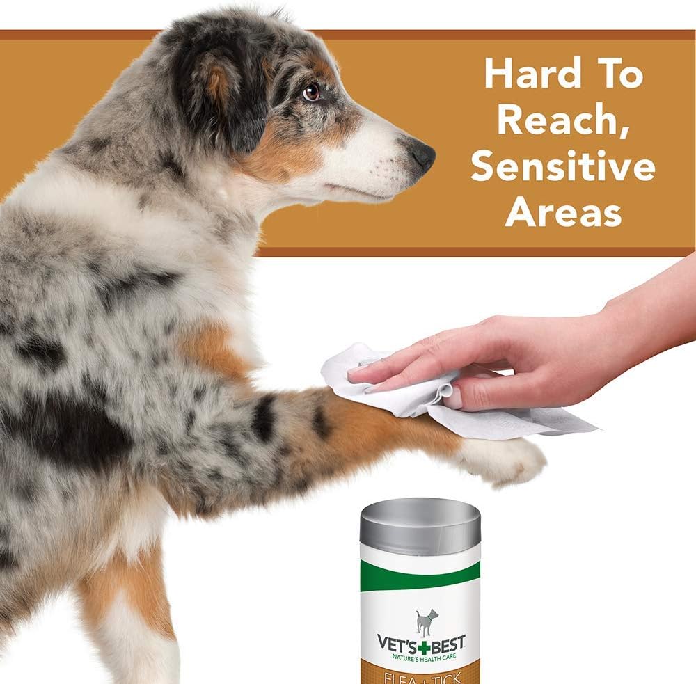 Detalle de Vet's Best Flea & Tick Wipes for Dogs – 50 Wipes
