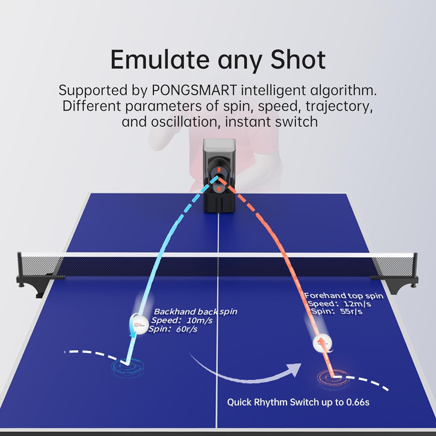 Detalle 1 de PongBot Tischtennisroboter mit 264 Übungsbohrern