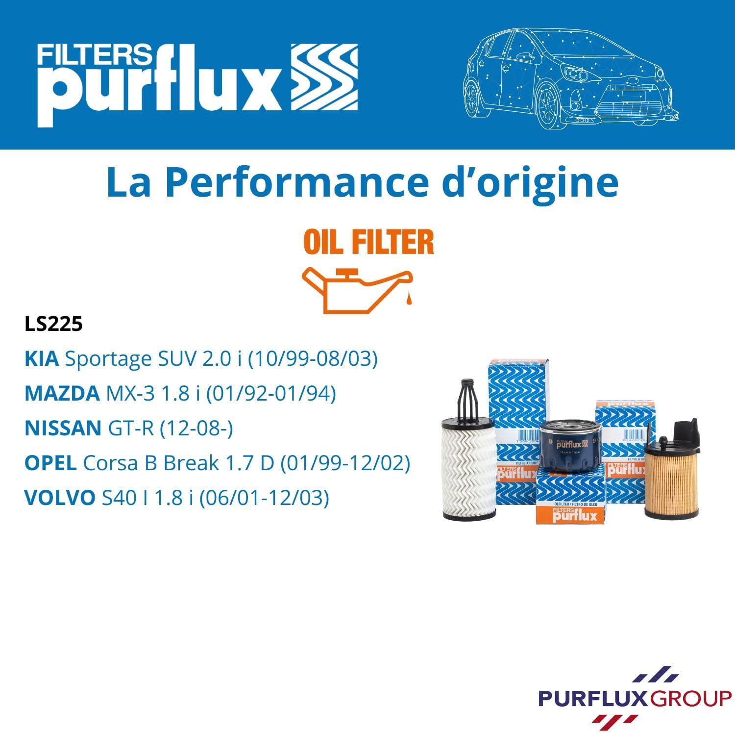 Thumbnail 1 de PURFLUX Filtre à huile LS225 (filtre vissé) pour Opel Corsa/Combo et certains modèles