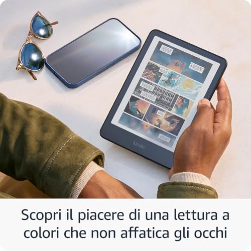 Detalle de Amazon Kindle Colorsoft (Ultimo modello) – Lettura a colori con schermo da 7'' e tonalità regolabile