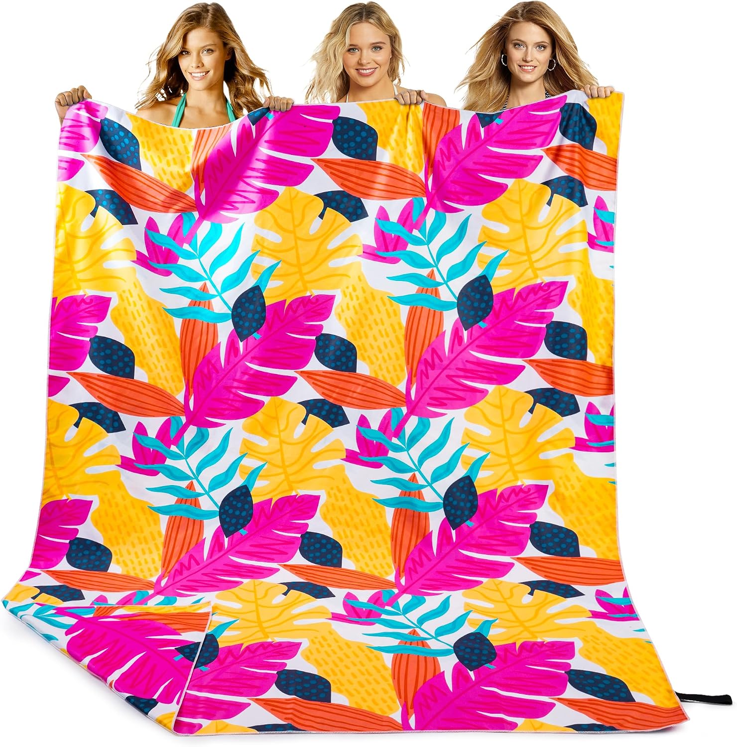 Detalle de Hexify C0113-0652 XXL-strandhanddoek van microvezel, roze, 200 x 145 cm