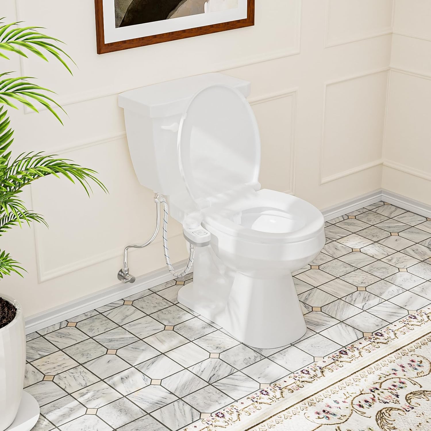 Detalle 2 de PIKETS Dual-Nozzle Manual Bidet Attachment with Adjustable Pressure, White