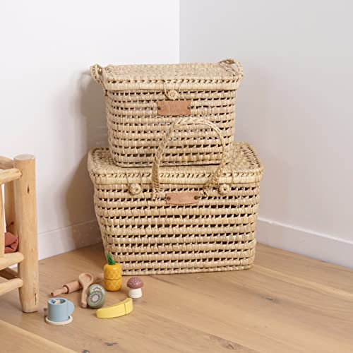 Detalle 1 de Bohome Living malle de rangement en osier tressé 30 cm