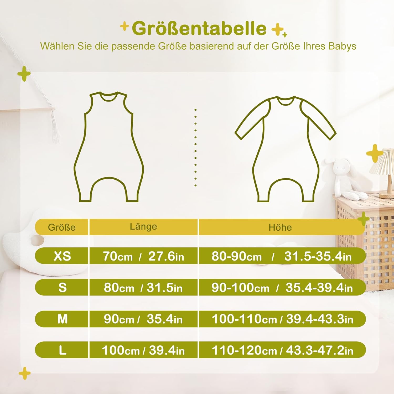 Thumbnail 6 de Nivolltha 2er Pack 0.5 TOG Premium Babyschlafsack mit Füßen – Größe M
