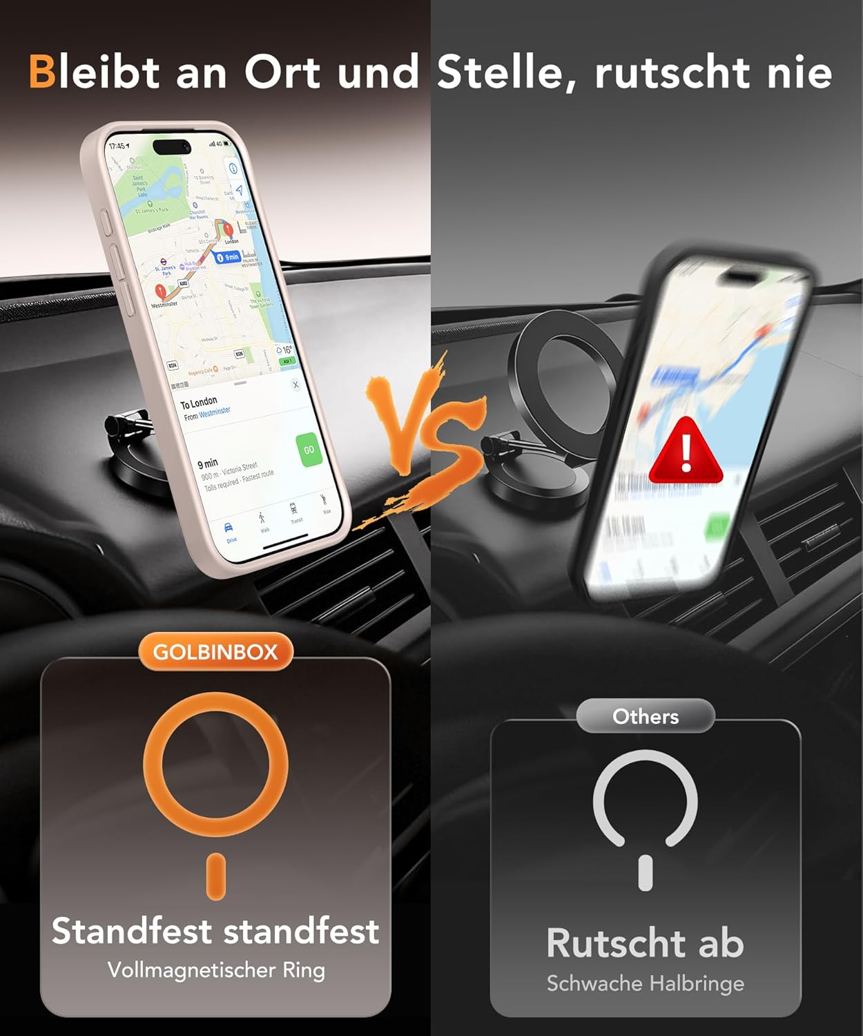 Thumbnail 5 de GOLBINBOX Magnetische Hülle für iPhone 17 Pro mit Sichtschutz (MagSafe, stoßfest, matt transparent) – Roségold