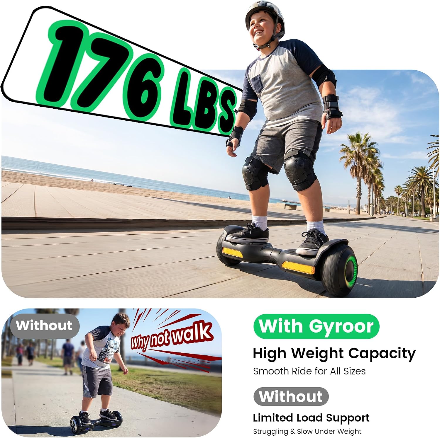 Detalle 2 de Gyroor All-Terrain Hoverboard 6.5-Inch Tires