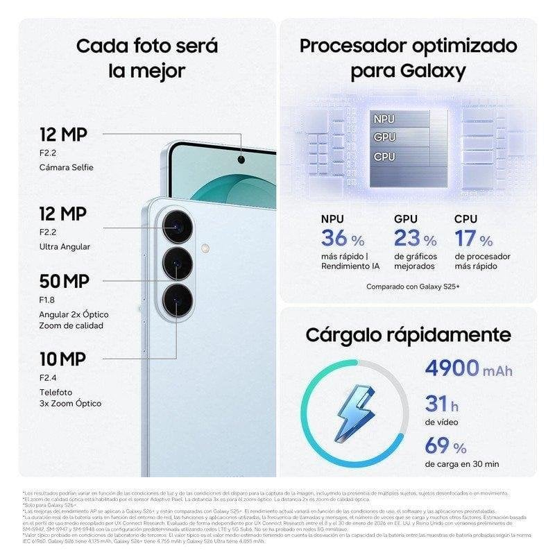 Thumbnail 1 de Samsung Galaxy S26 Plus 5G 12GB 256GB – Violeta Cobalto: rendimiento premium para fotógrafos y creadores