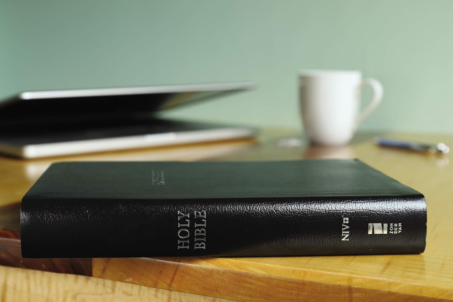 Detalle de Zondervan NIV Reference Bible, Giant Print, Black Leather-Look, Red Letter Comfort Print