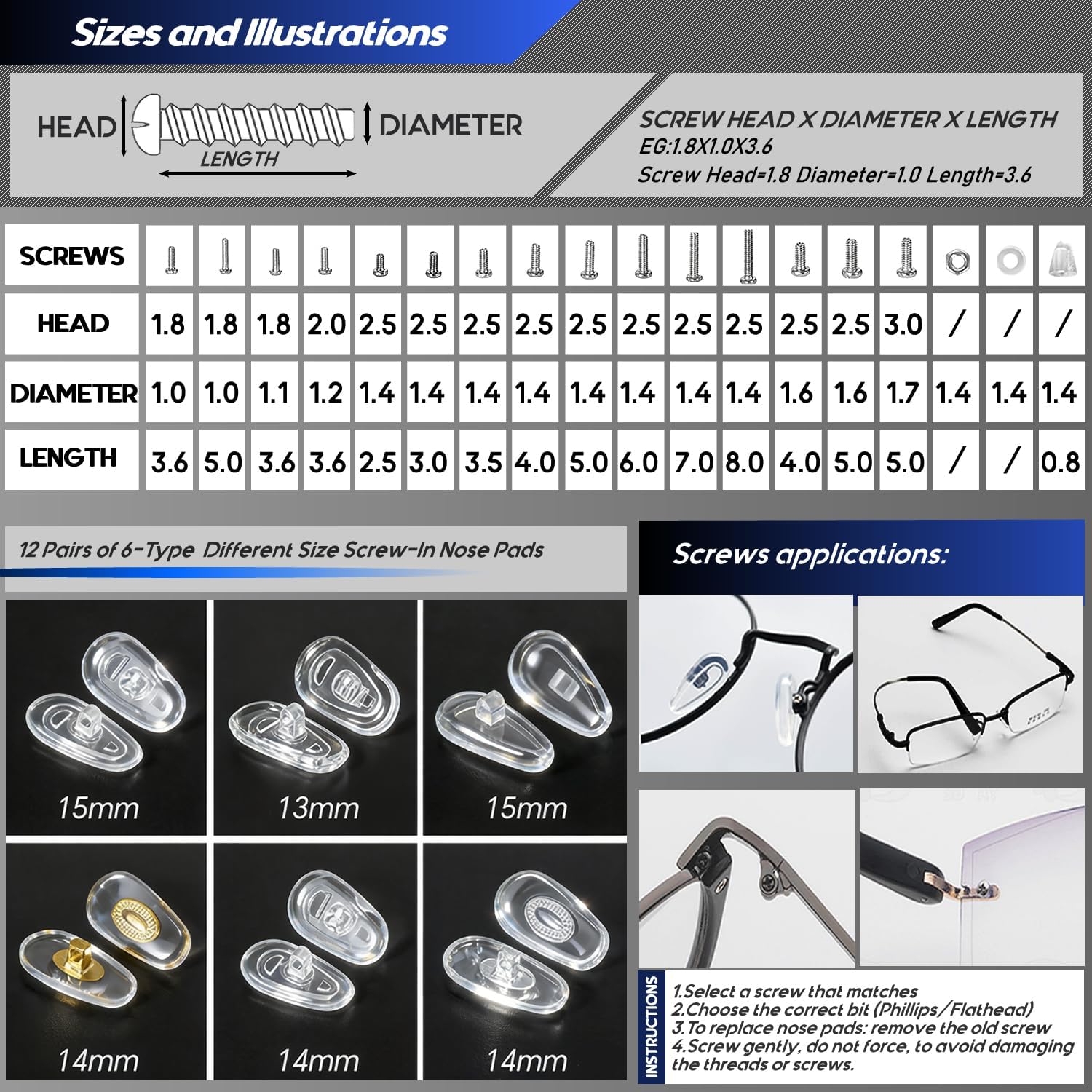 Thumbnail 3 de MINGFIX Eyeglass Repair Kit with Screws