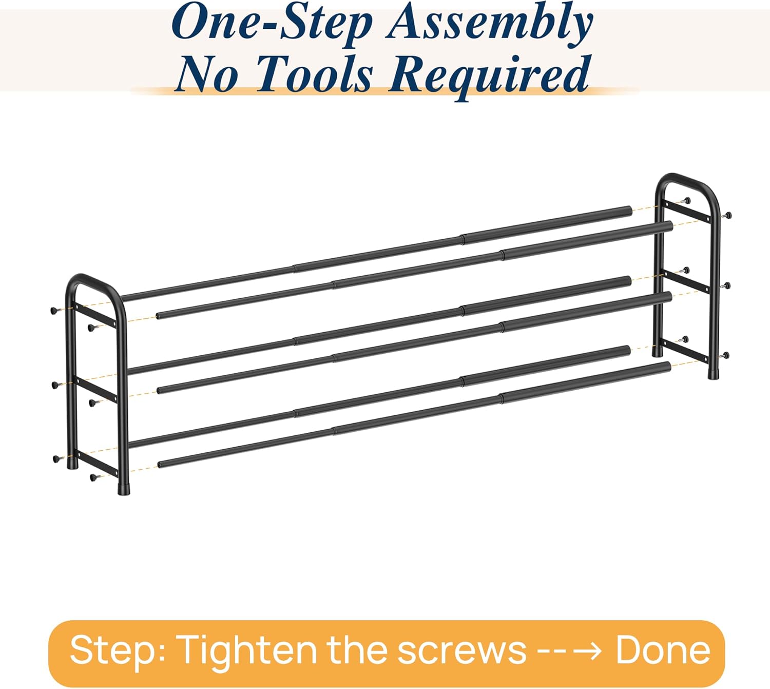 Thumbnail 6 de ENJOYBASICS Expandable 3-Level Metal Shoe Rack (45–118 cm) in Black