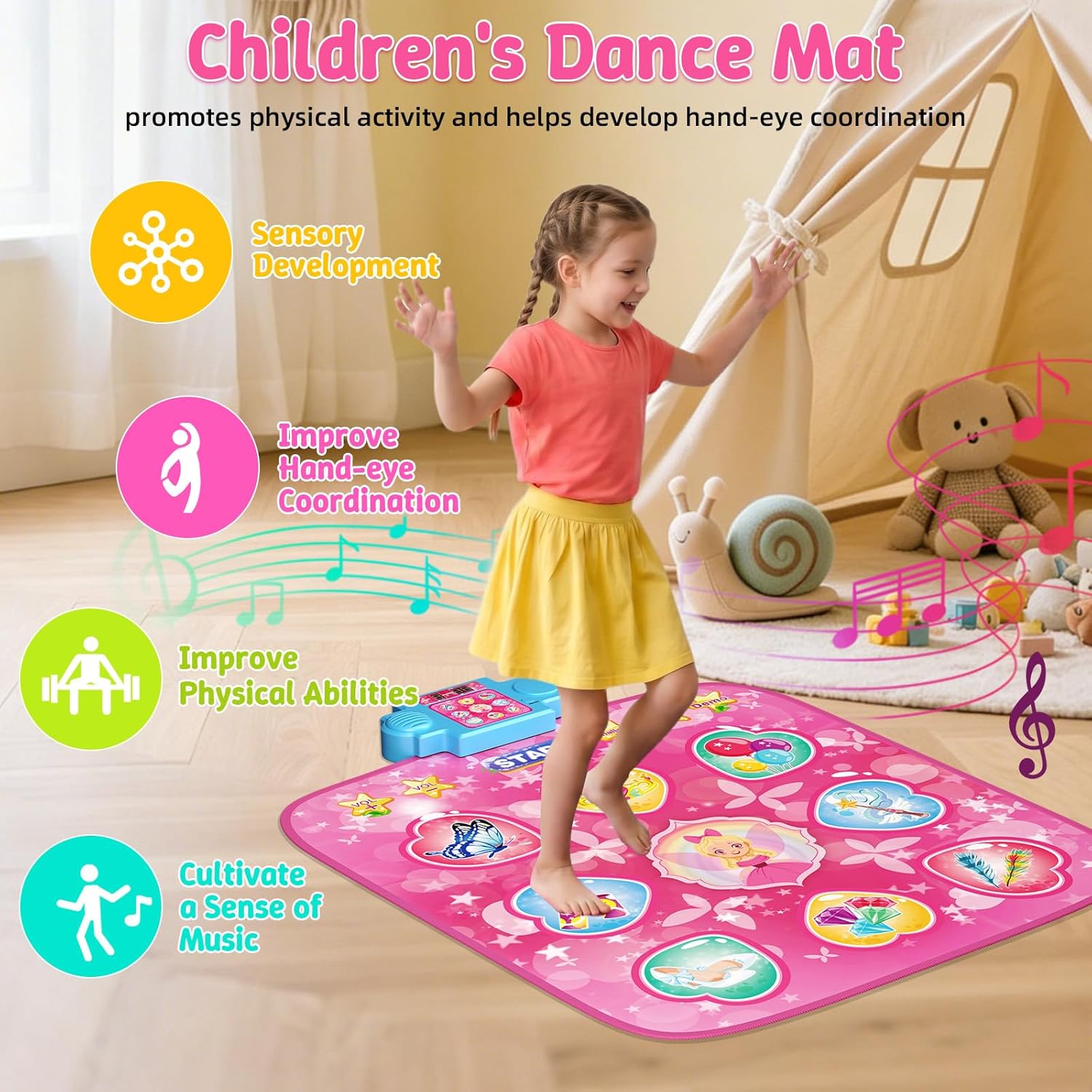 Thumbnail 3 de LZFYMXOK Dance Mat for Kids 3-12 – 9-Button Electronic Dance Pad with 3 Modes and LED Score