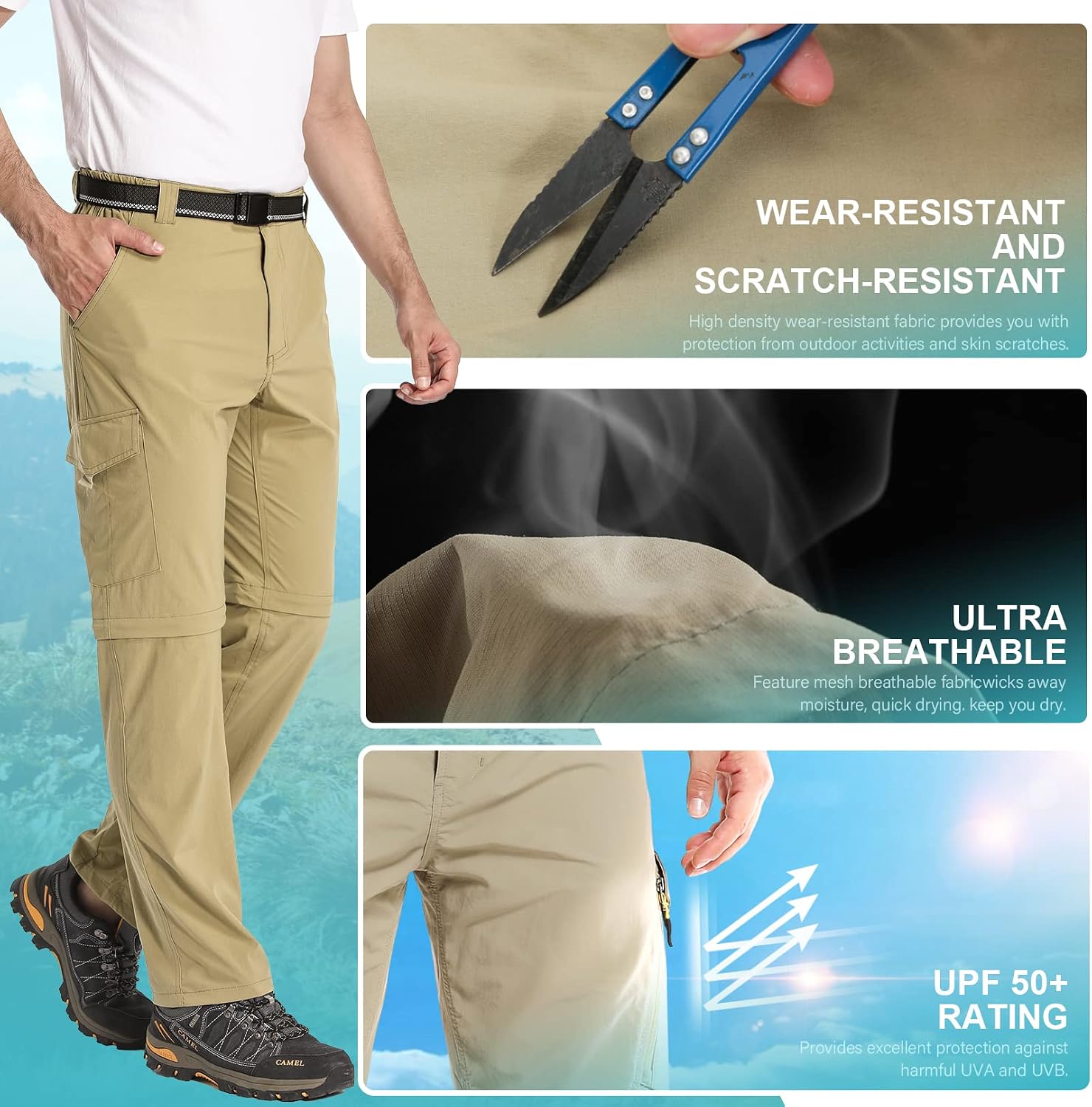 Thumbnail 5 de mosingle Walking Hiking Trousers Convertible Zip-Off 2-in-1