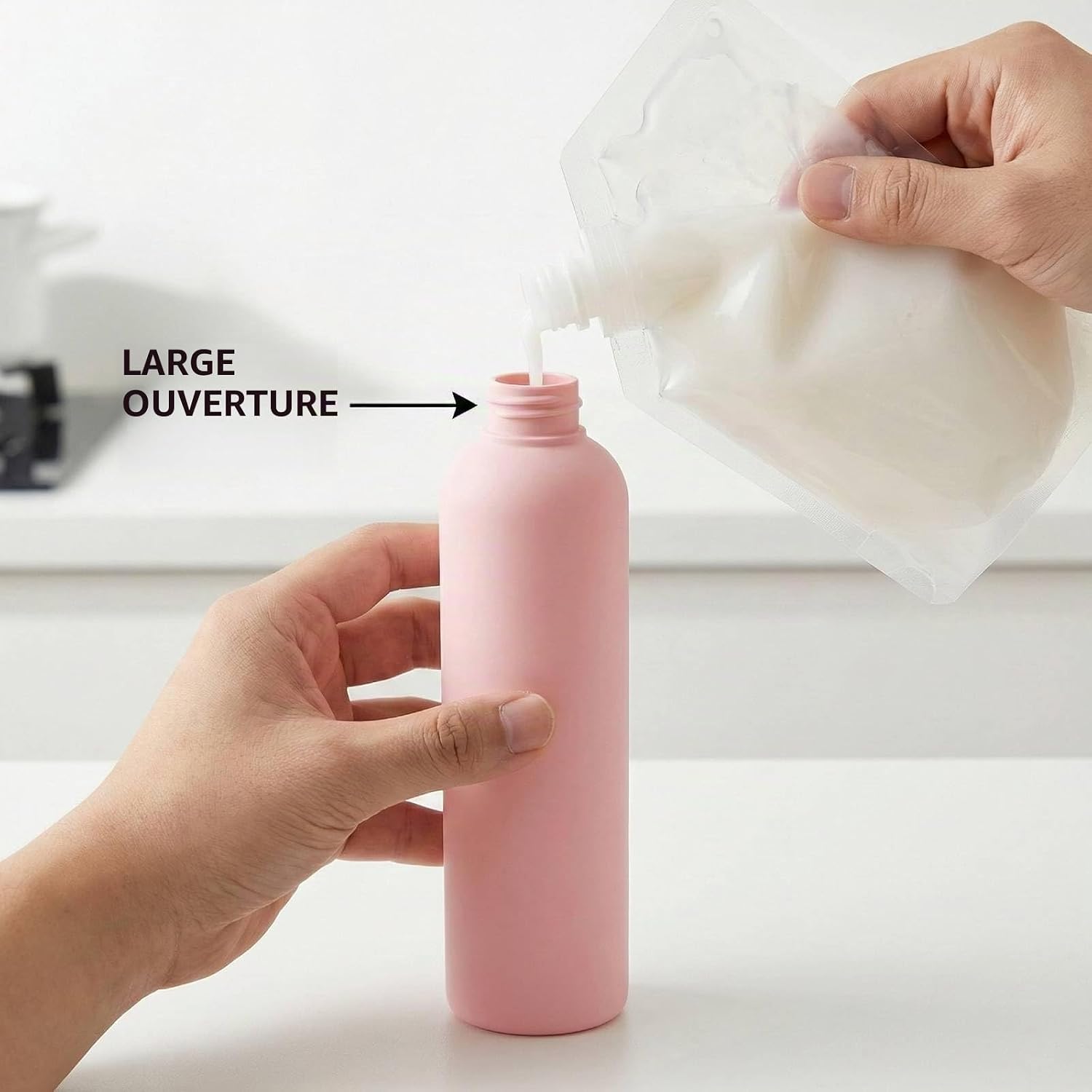 Detalle de OMBRISA samendrukbare reisflessen van 260 ml met flipdop, set van 2
