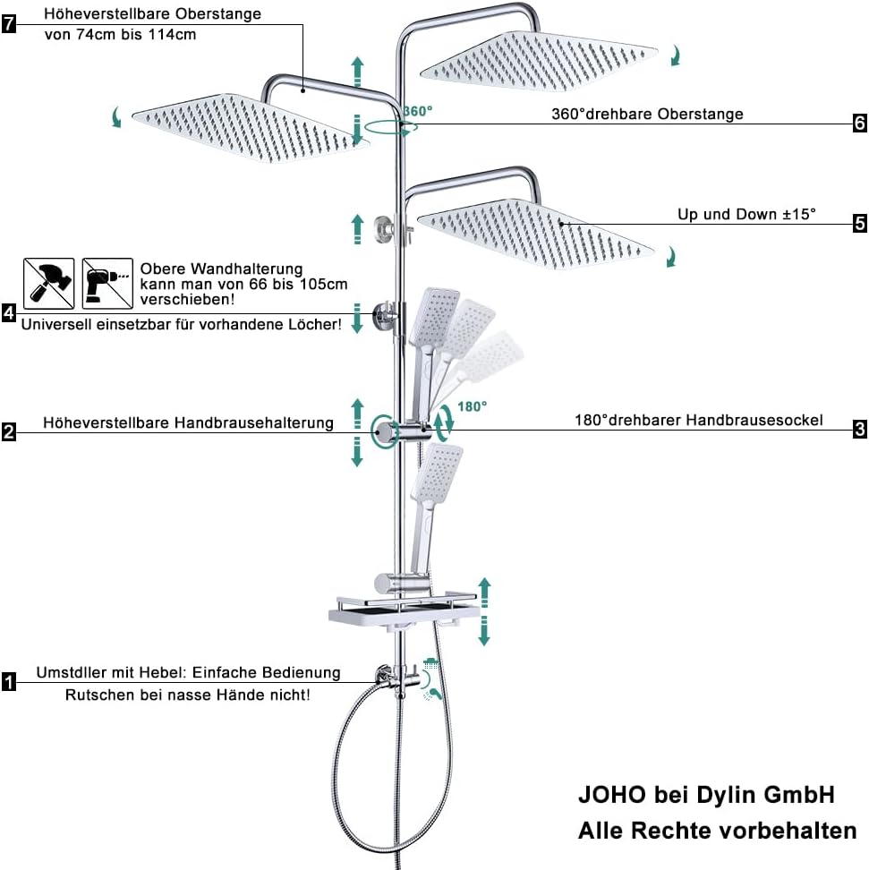 Thumbnail 4 de JOHO Colonna Doccia Inox 35x25cm