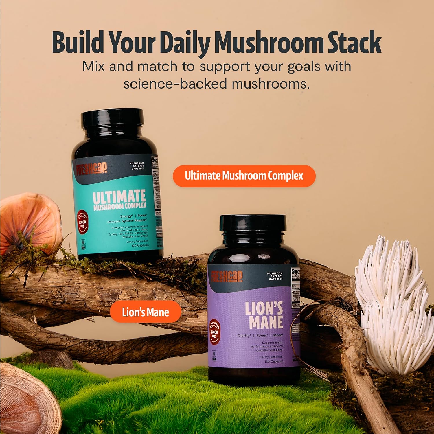 Thumbnail 6 de FreshCap Mushrooms Ultimate Mushroom Complex, 120 Capsules, 12:1 Extract