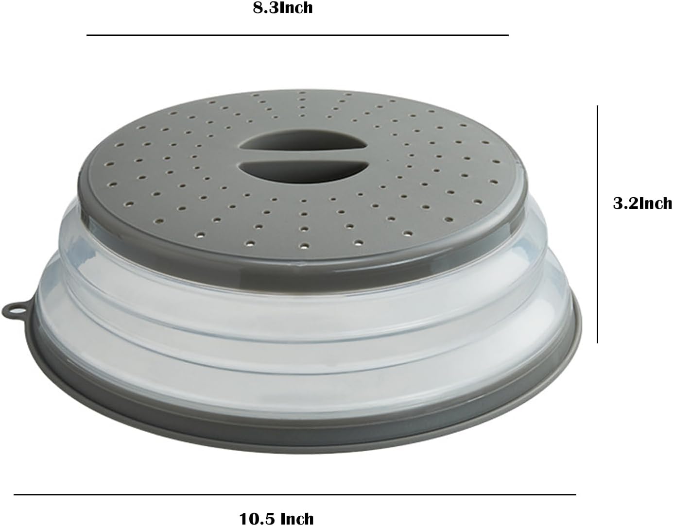 Detalle de Microwave Splatter Cover with Ventilation – BPA-Free Foldable Plate Cover