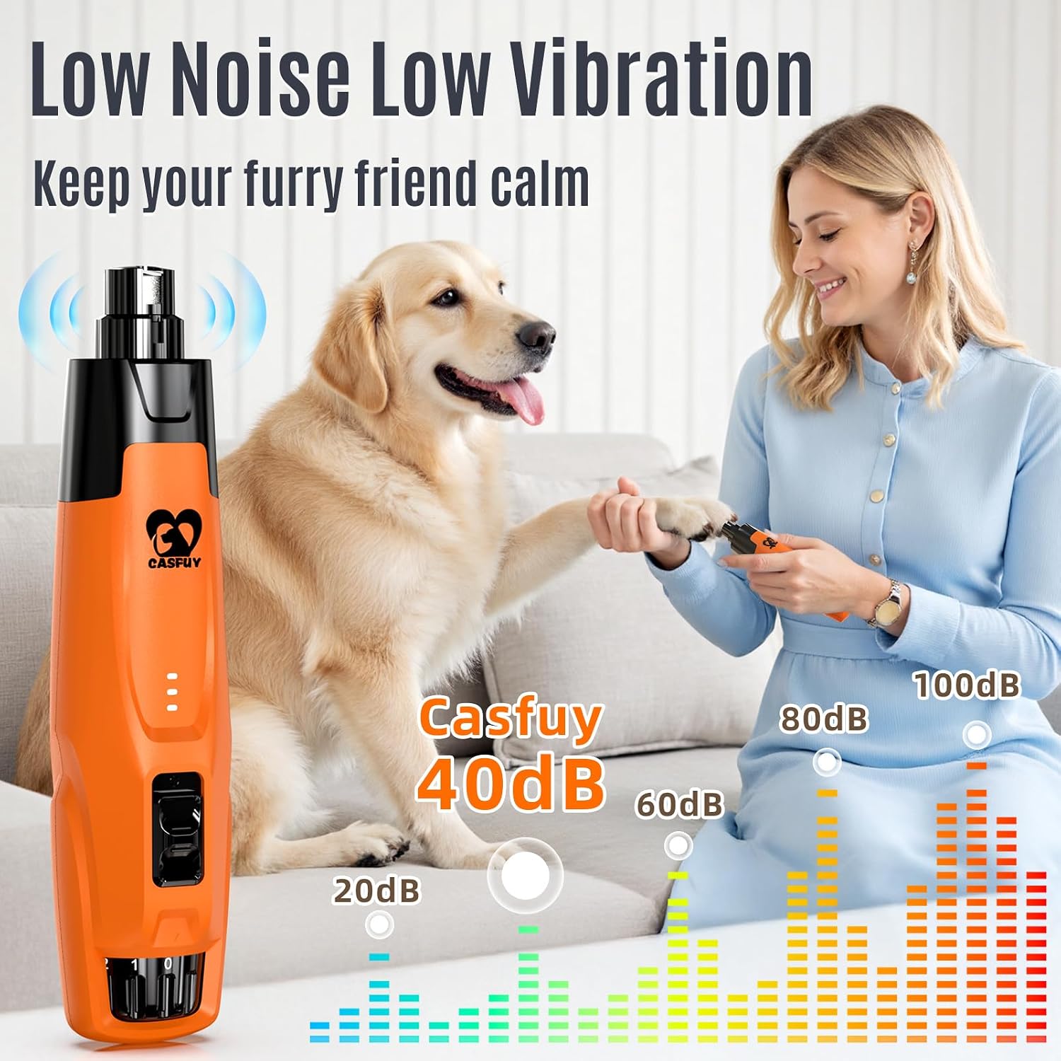 Detalle de Casfuy N75 Smart 6-Speed Dog Nail Grinder