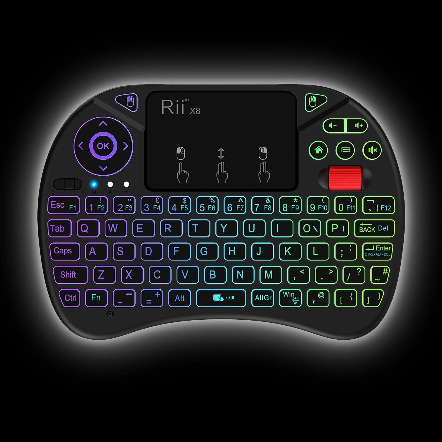 Detalle de Rii X8 2.4GHz Mini Wireless QWERTY Keyboard & Touchpad Mouse Combo