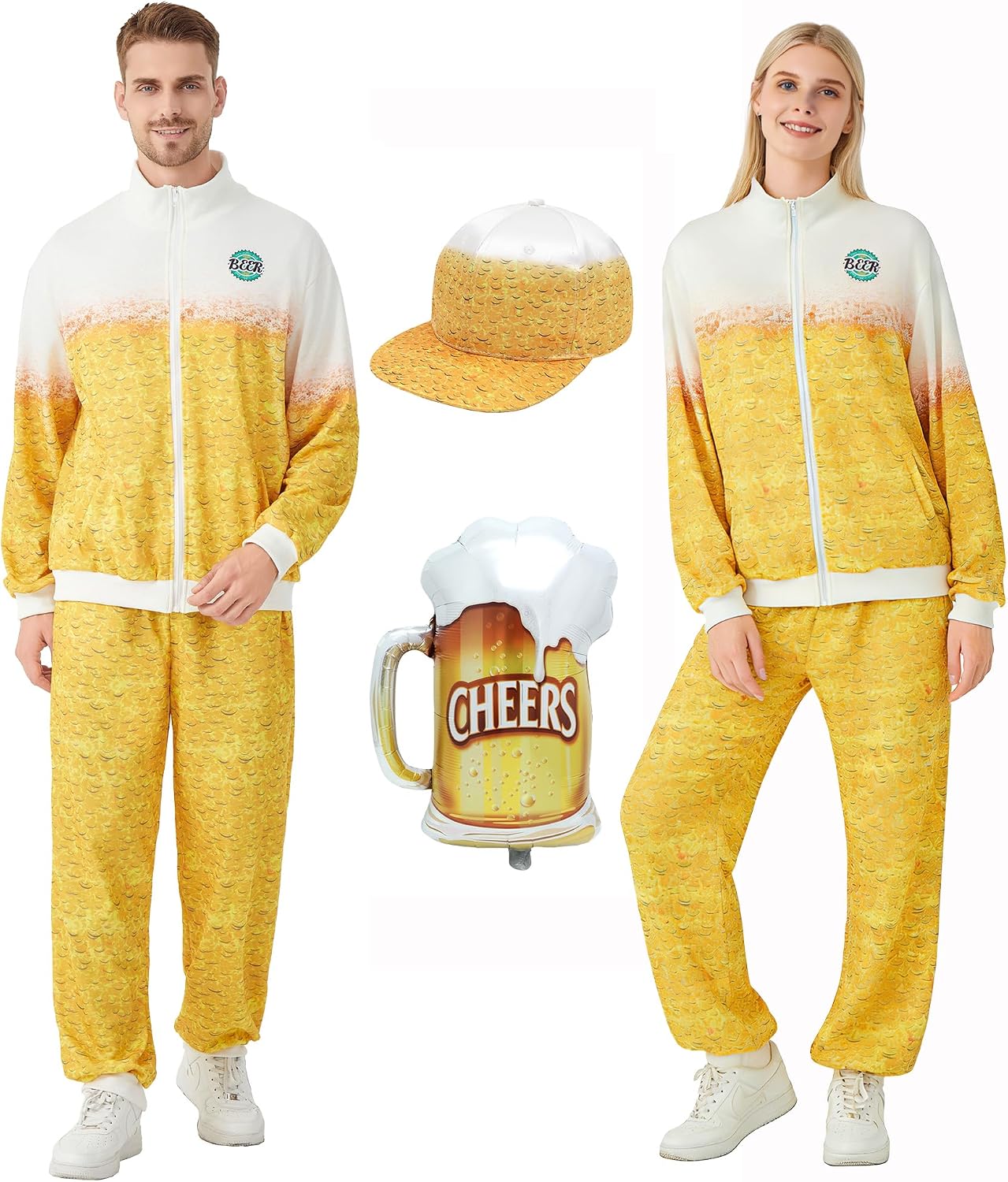 Detalle de Heionia Bier Trainingsanzug Kostüm 100% Polyester 🎭