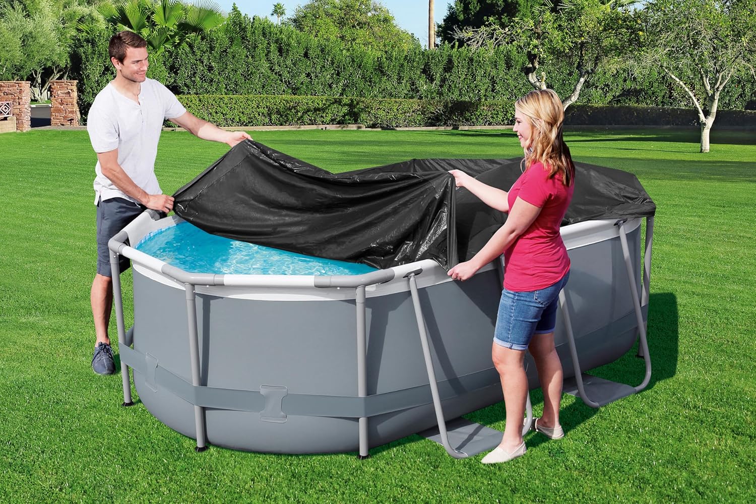 Detalle 2 de Bestway Cobertor de Invierno para Piscinas Ovaladas 305x184 cm