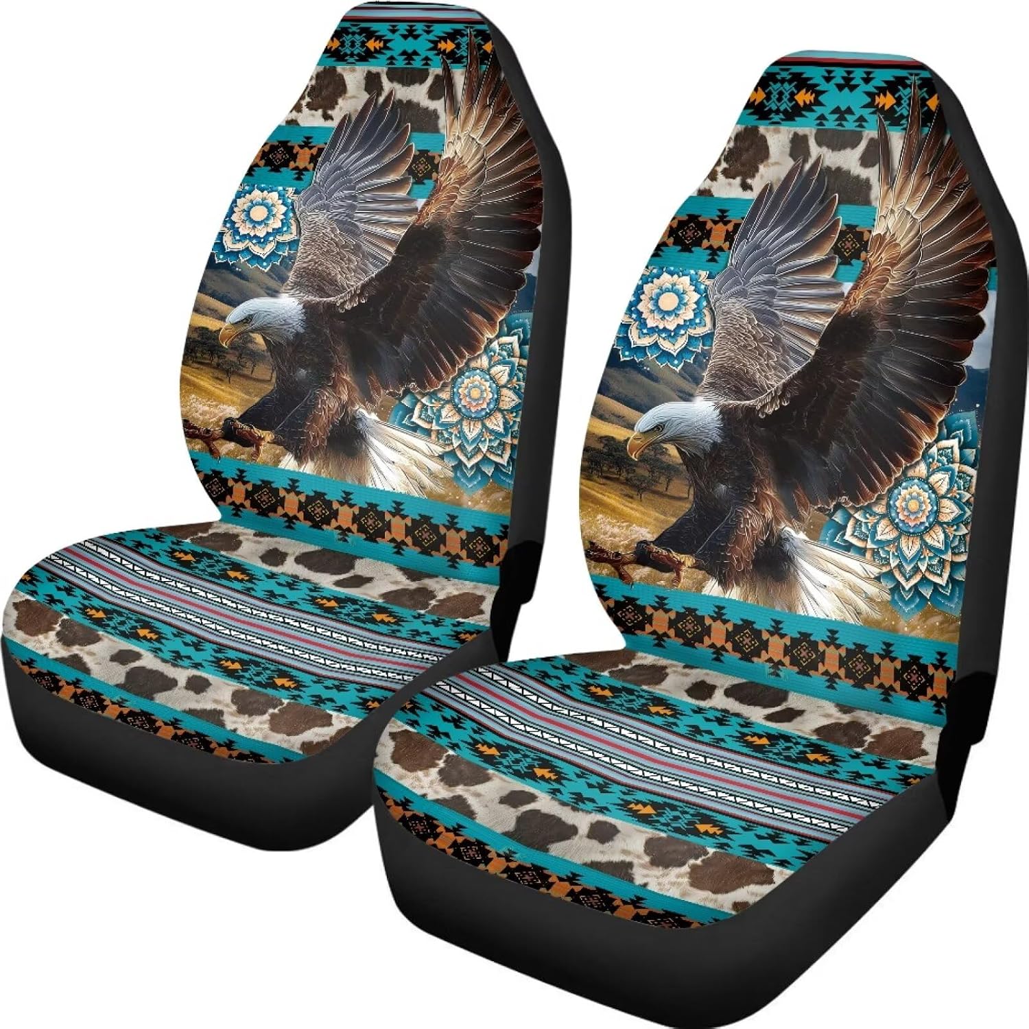 Thumbnail 6 de ZIATUBLES Front Seat Covers Pink Cherry Floral Koala Print – Pack of 2