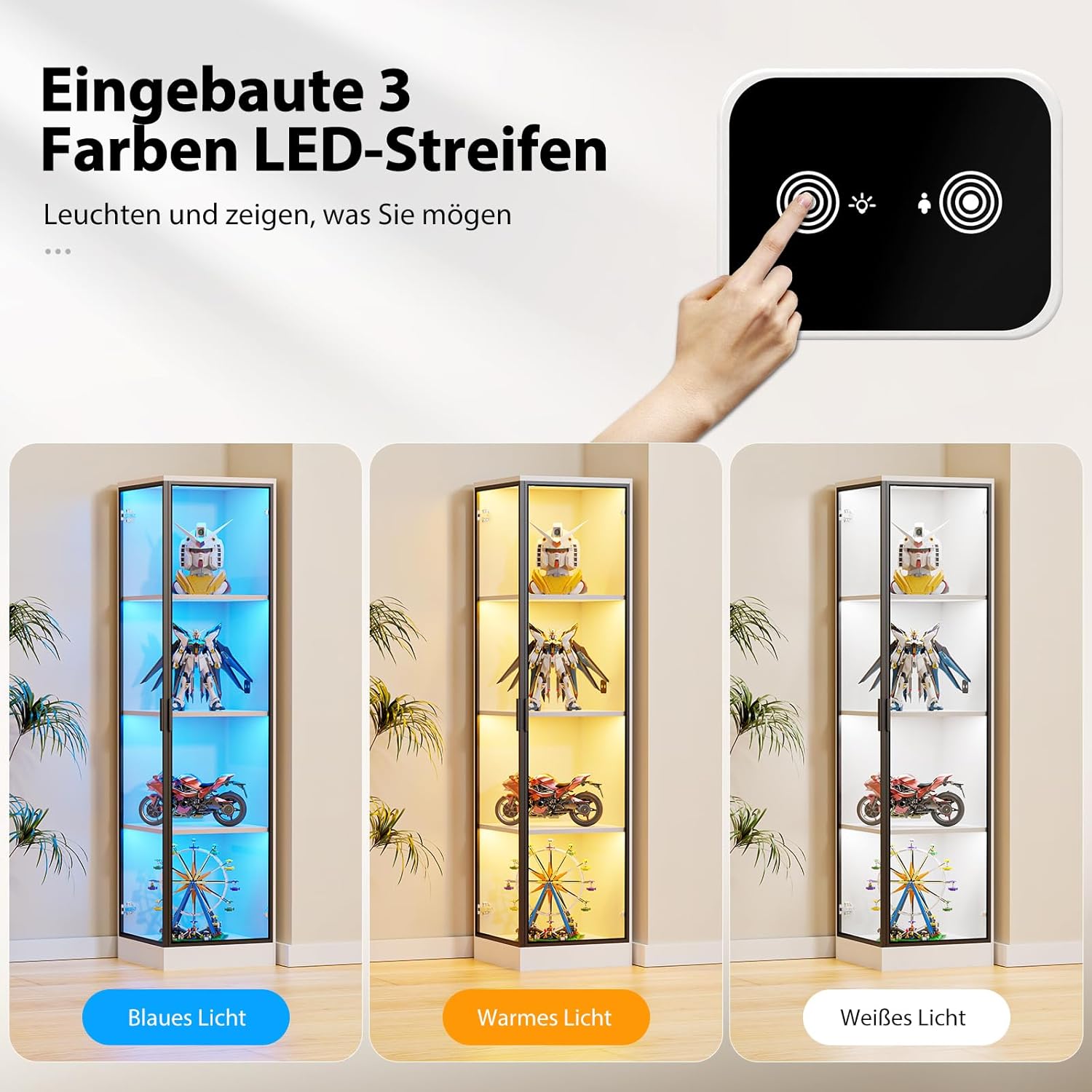 Detalle 2 de BROTTAR Eckvitrine mit LED Beleuchtung
