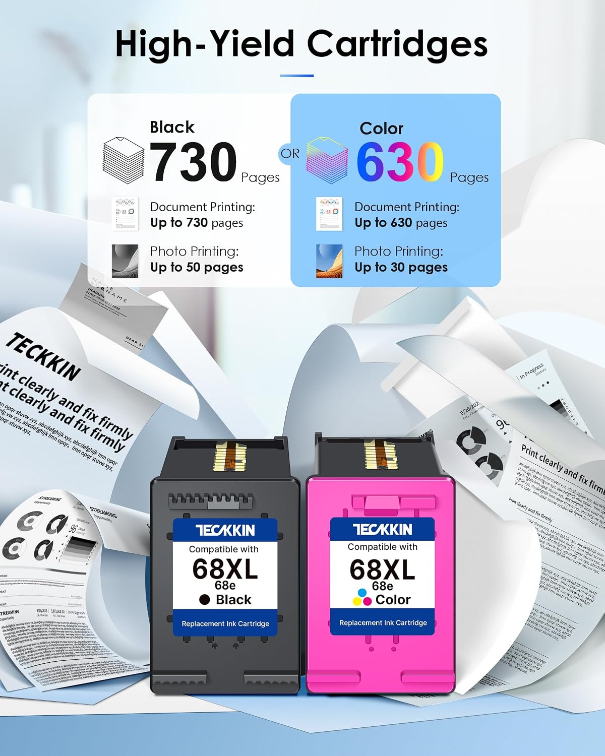 Thumbnail 1 de 68XL Compatible Ink Cartridges, Black and Tri-Color Combo Pack