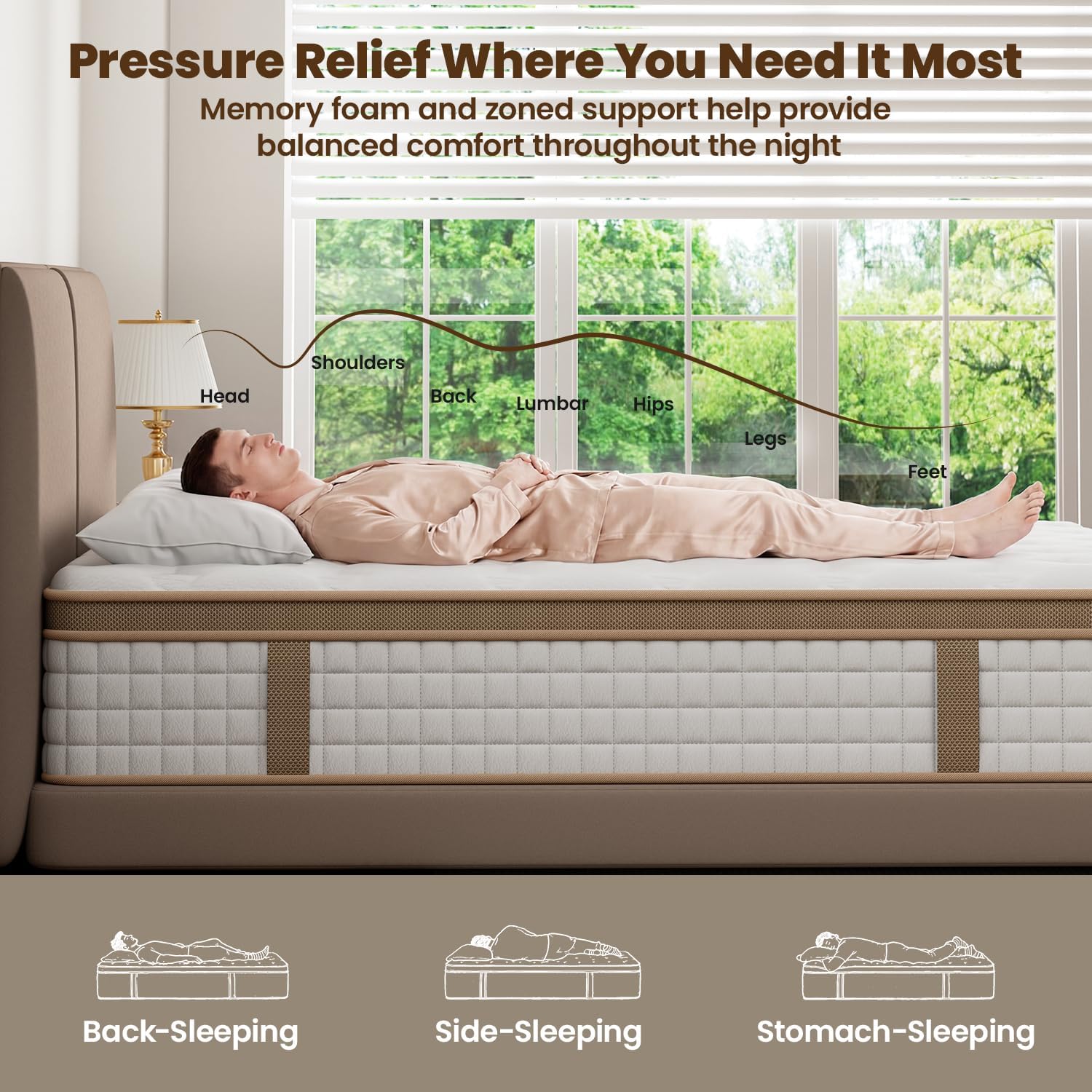 Detalle 2 de MOOA Hybrid Mattress, 12-Inch