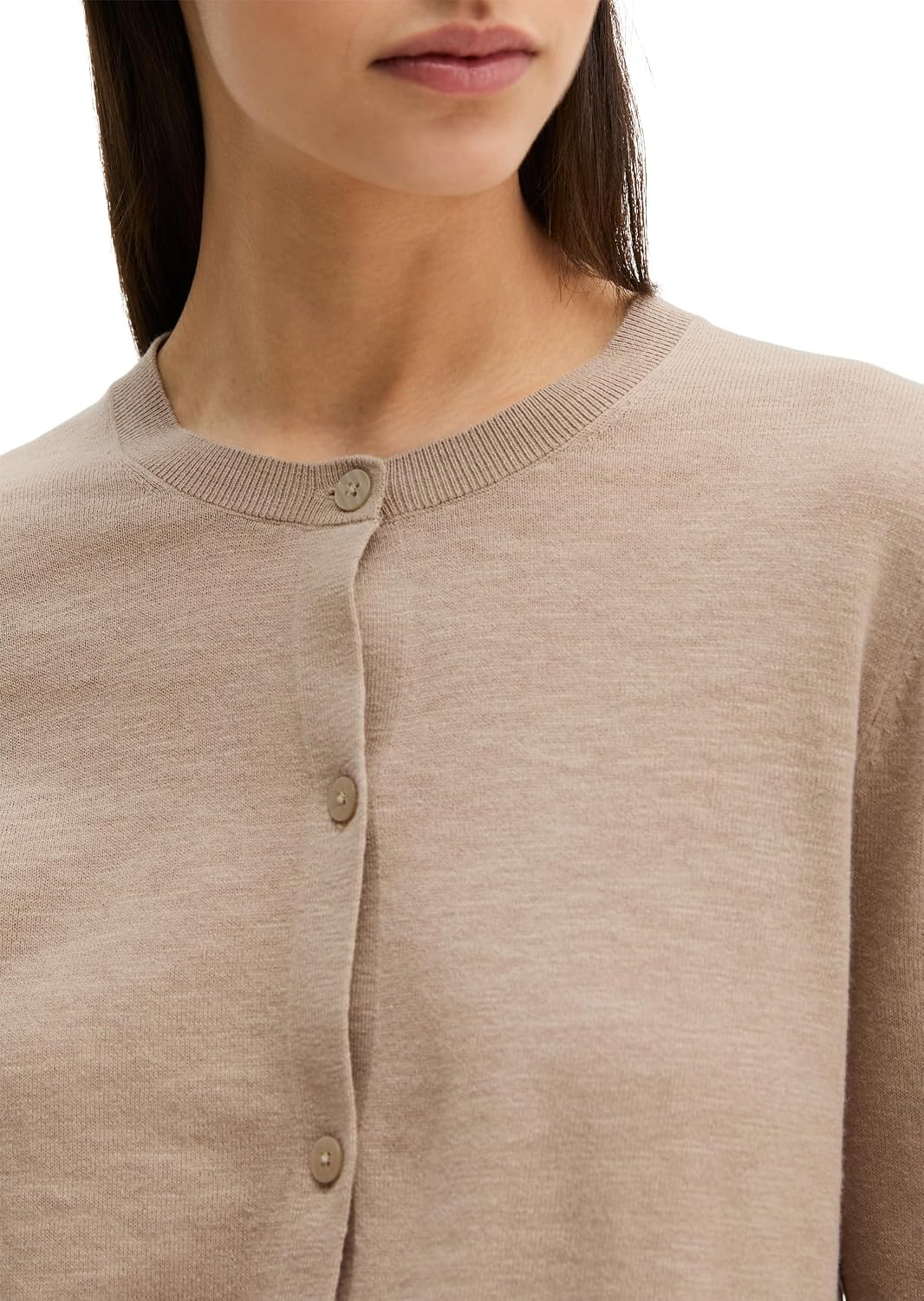 Detalle de Marc O'Polo Slub-Cardigan Regular aus Organic Cotton-Leinen-Mix