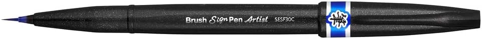 Detalle de Pentel SESF30C-CX Brush Sign Pen Artist – blå penselpenna med extra fin spets