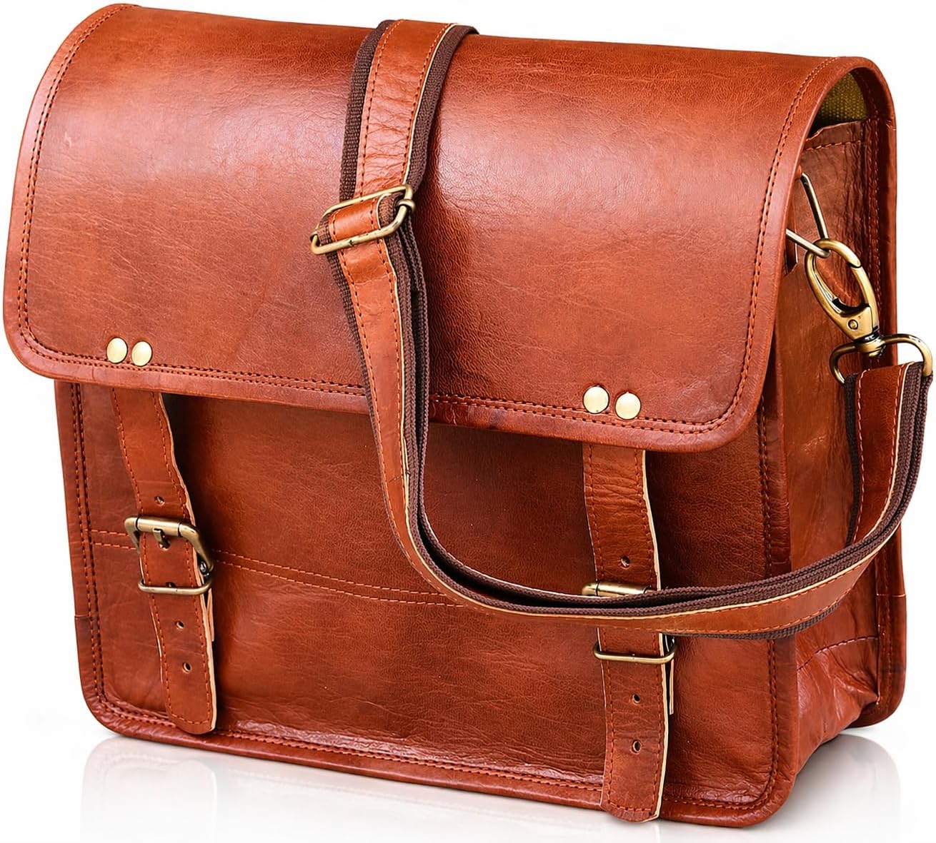 Detalle de American Blue Borsa Laterale per Moto in Vera Pelle – Fatta a Mano, Grandi Dimensioni, da Sella Laterale