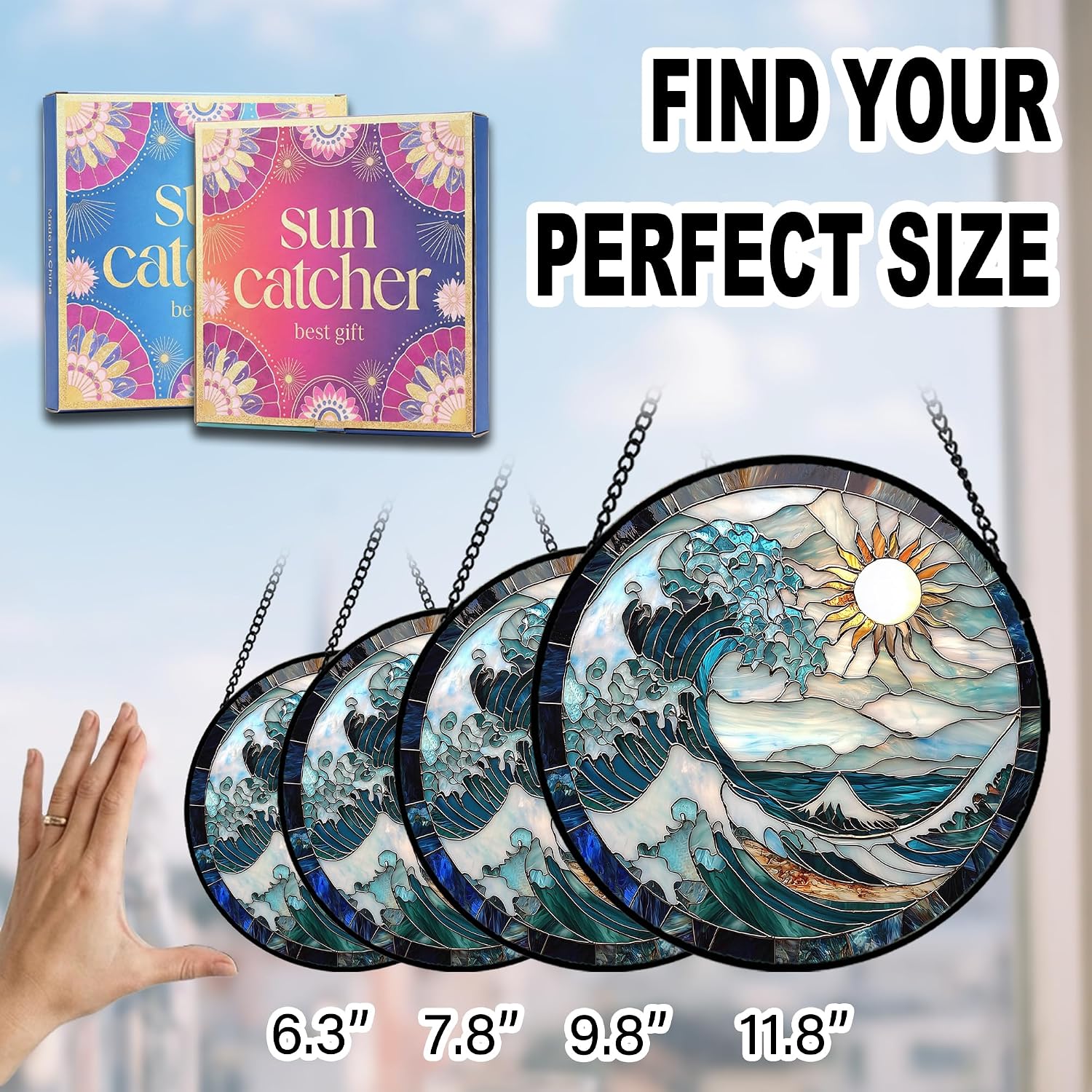 Thumbnail 6 de Ocean Wave and Sun Acrylic Suncatcher 7.8-inch
