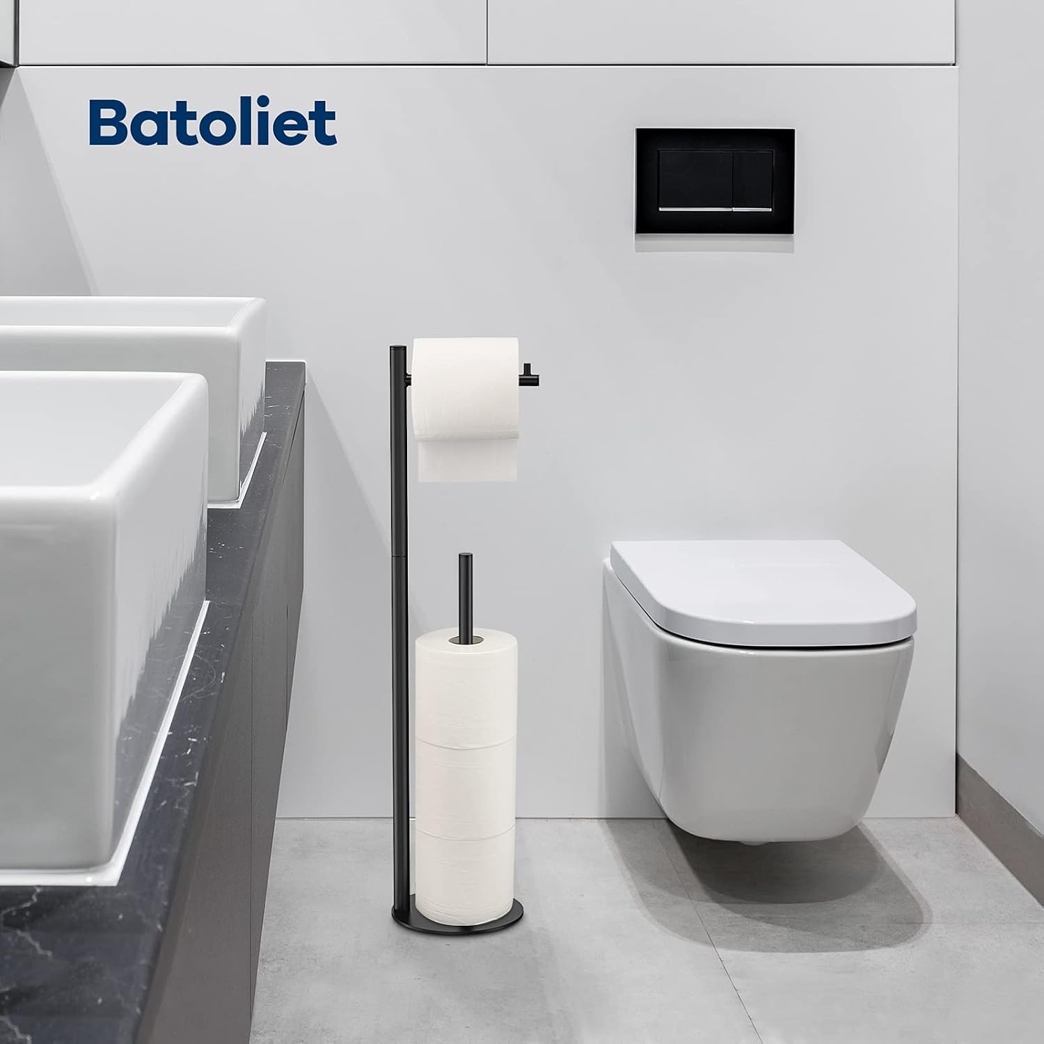 Detalle de Freestanding Toilet Paper Holder, 4-Roll Storage