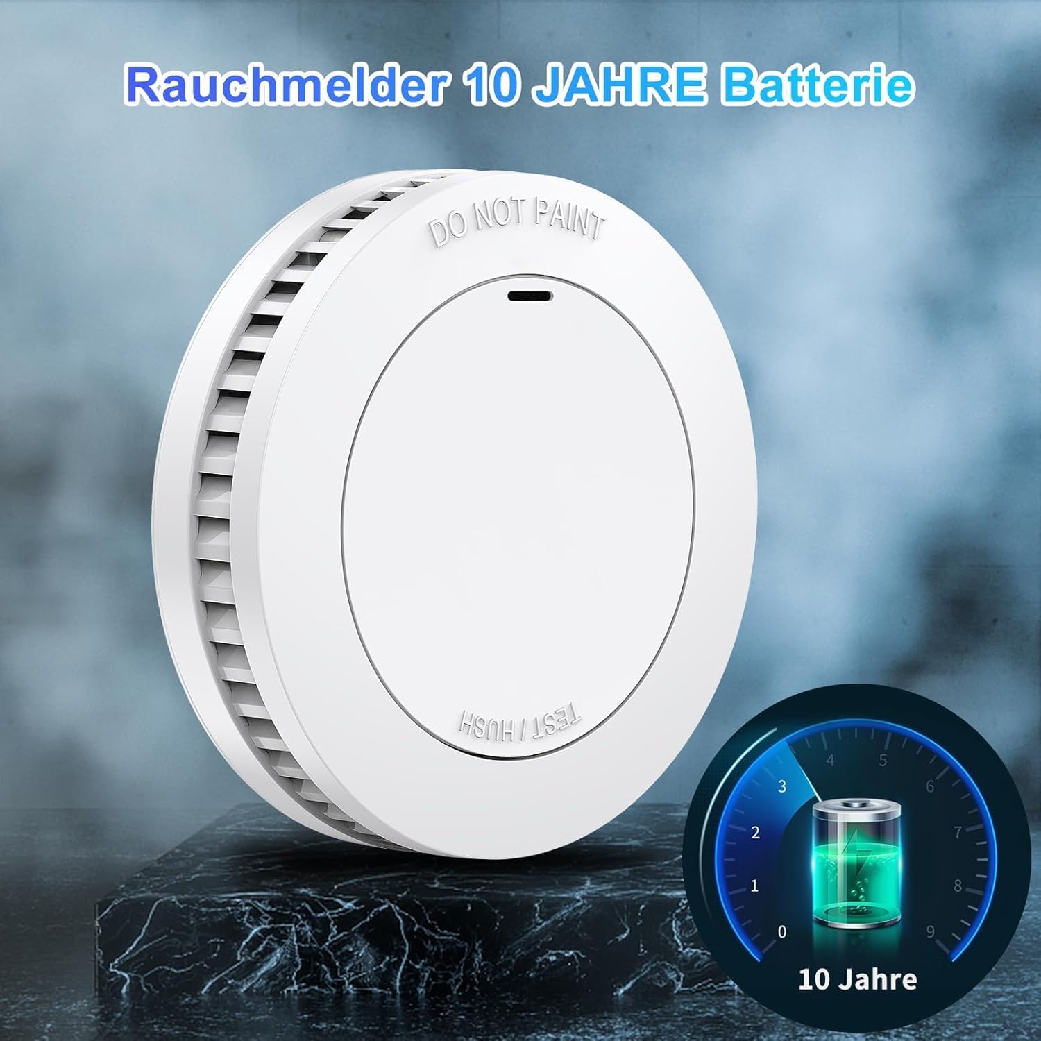 Thumbnail 1 de Xindum 10 Jahre Rauchmelder mit Magnethalter, TüV Rheinland zertifiziert (EN14604), 85 dB Alarm & Stummschaltfunktion