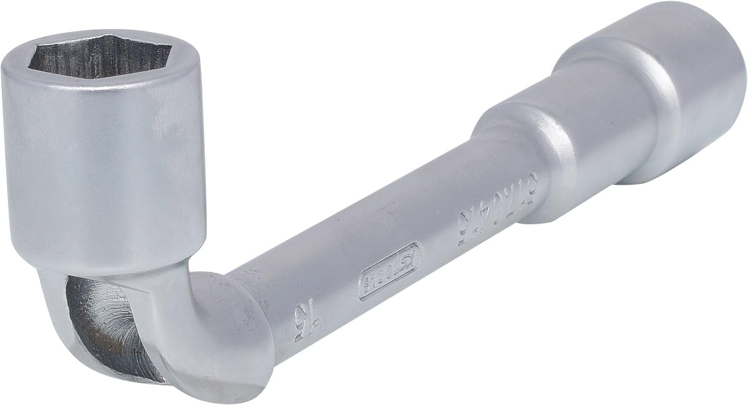 Detalle de KS Tools 517.0415 clé à pipe débouchée 15 mm 6 pans, tête coudée 90° (Chrome vanadium)