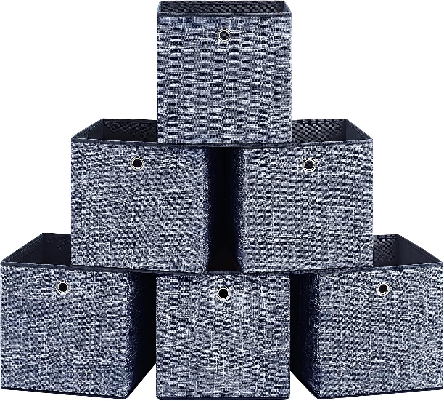 Detalle de SONGMICS TINA Collection RFB006I01 förvaringslådor, 6-pack i dimblått