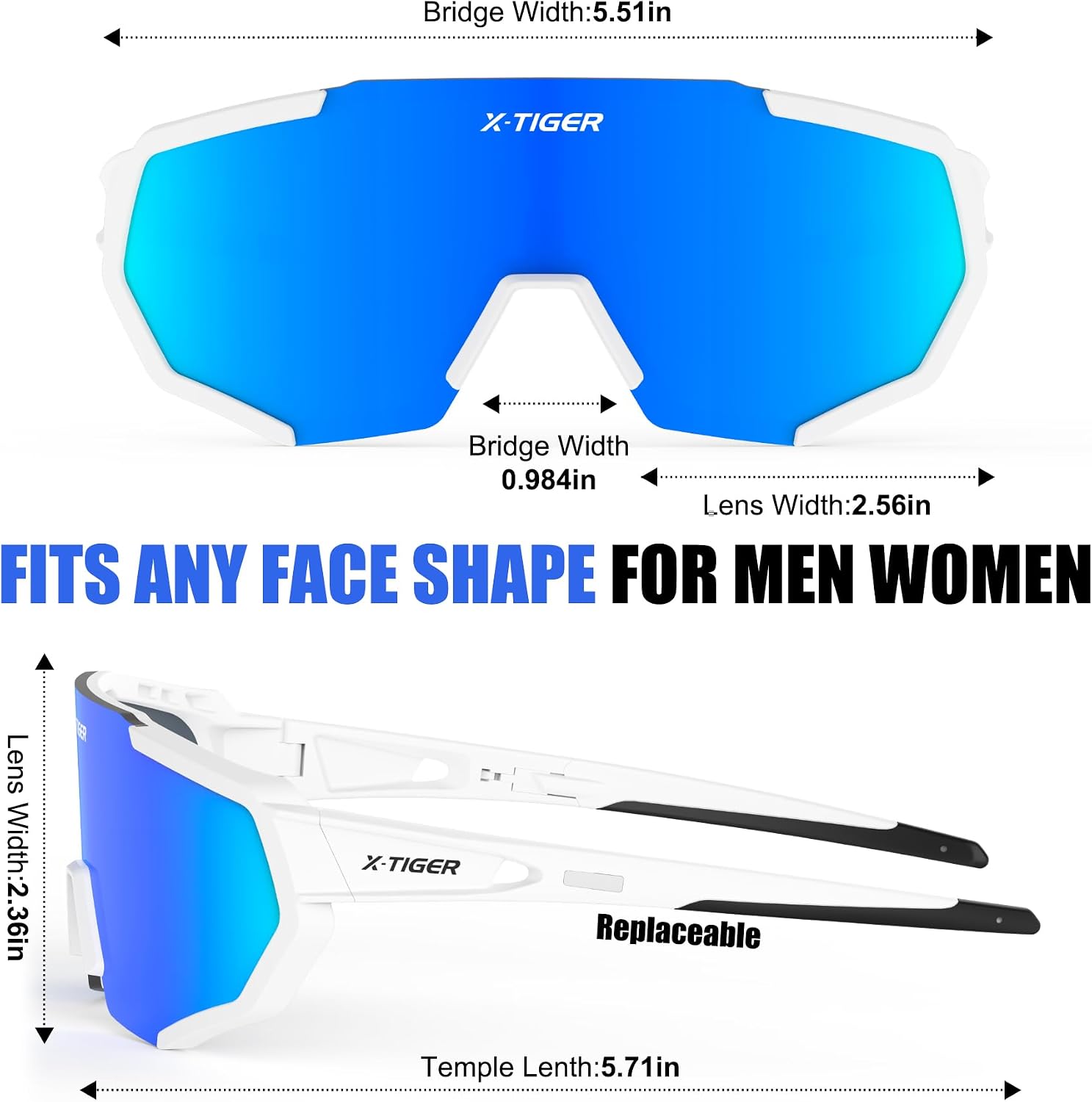 Thumbnail 6 de X-TIGER Fahrradbrille mit 5 WechselglĂ€sern đ